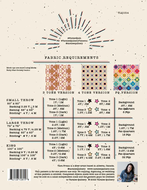 Flicker - Printed Pattern - Taralee Quiltery