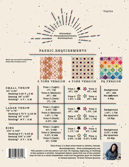 Flicker - Printed Pattern - Taralee Quiltery