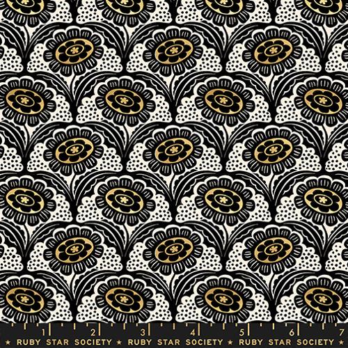 PRE-ORDER - Metallic Gold Scallop Flower Florals Novelty Retro - Ink Shop
