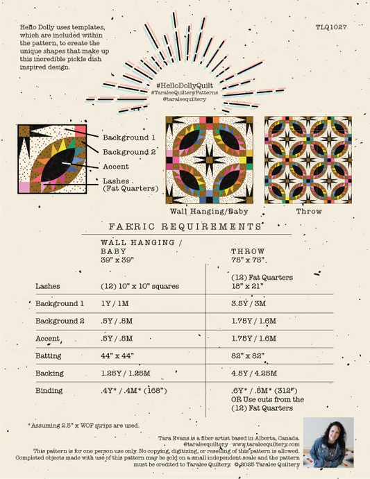 Hello Dolly - Printed Pattern - Taralee Quiltery