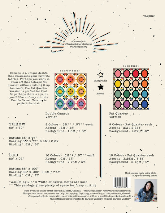 Cameos - Printed Pattern - Taralee Quiltery